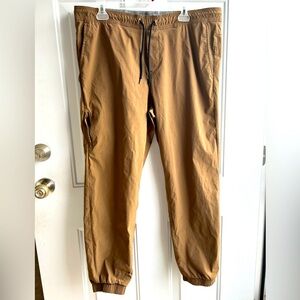 Pro Player mens tech pants size XL  drawstring nylon spandex brown 38x28
